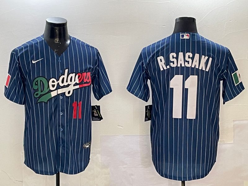 Men Los Angeles Dodgers #11 R Sasaki blue 2025 MLB nike jersey style 4->los angeles dodgers->MLB Jersey